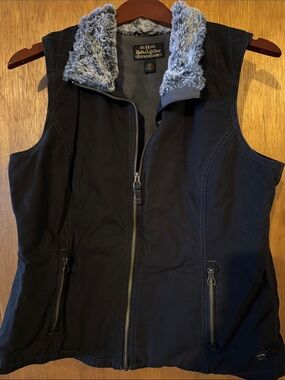 Black Faux-Fur Collar Utility Vest - Noble Outfitters